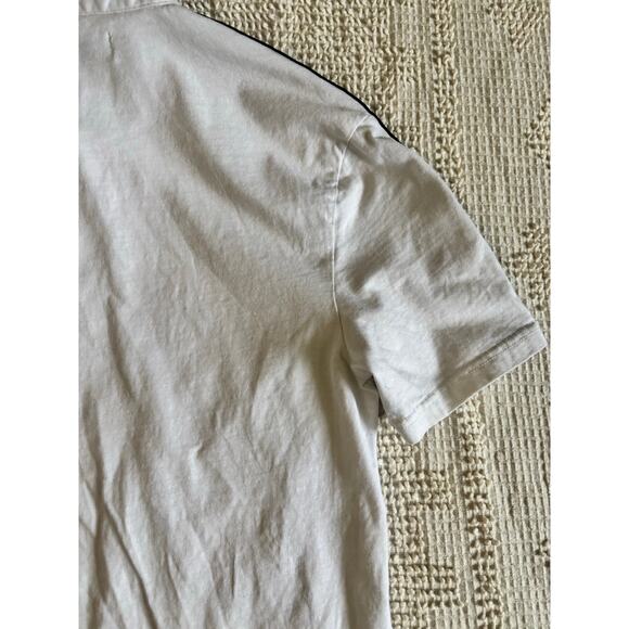 Calvin Klein Jeans White Polo Shirt Black Logo Ribbon Detail Size Small - Picture 13 of 14